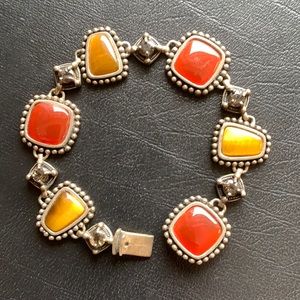.925 Gemstone bracelet Red yellow